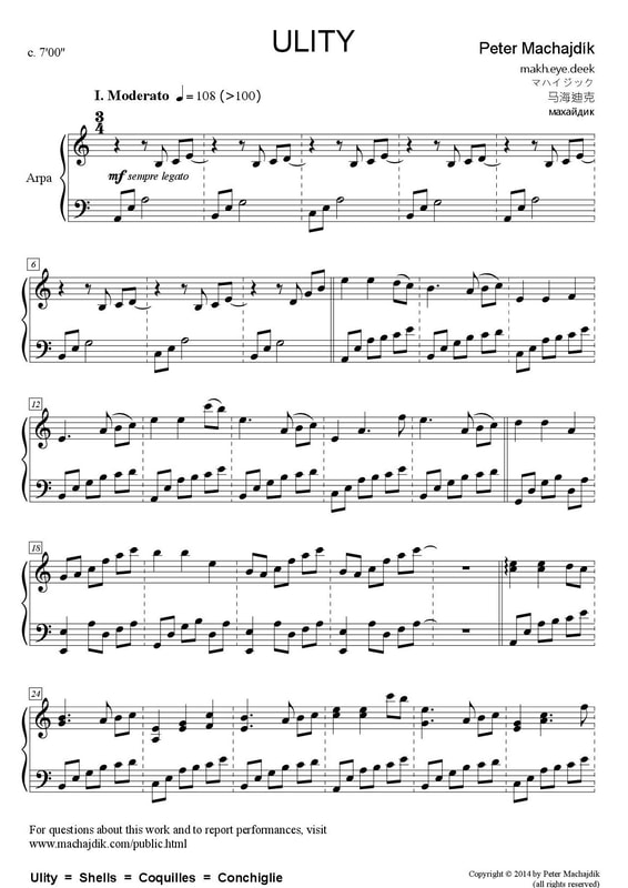 contemporary harp music sheet music